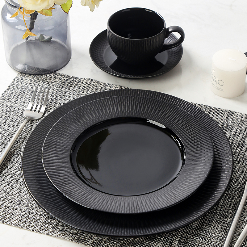 Black ceramic plates wholesaler