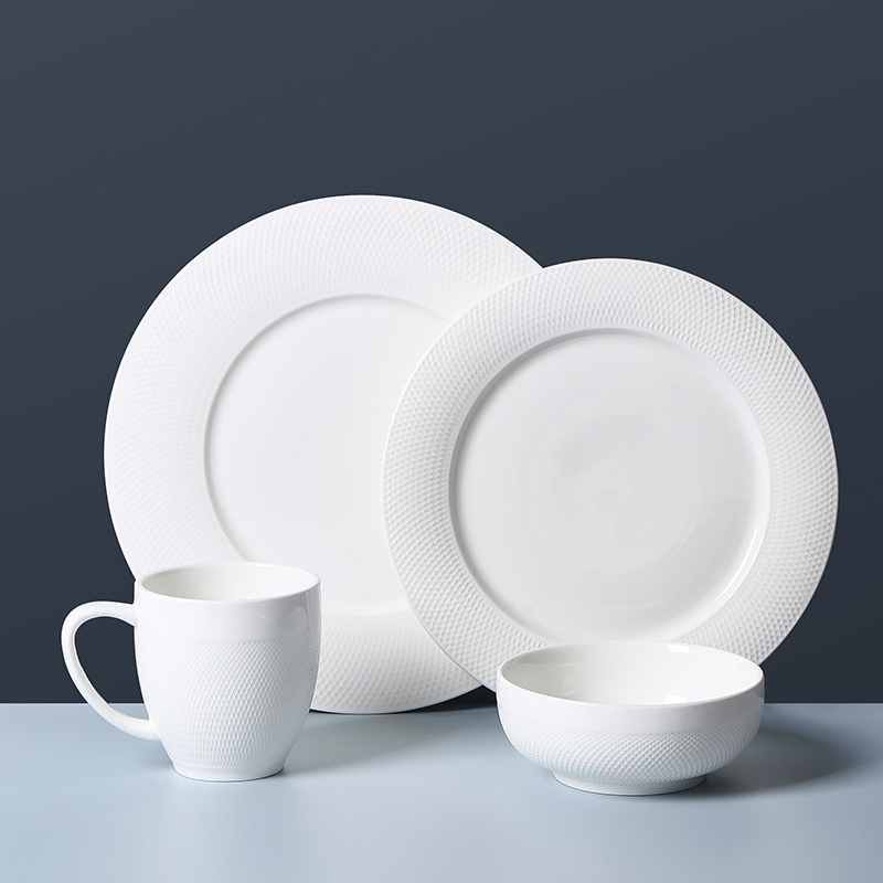 Services de table en porcelaine blanche haut de gamme (5)
