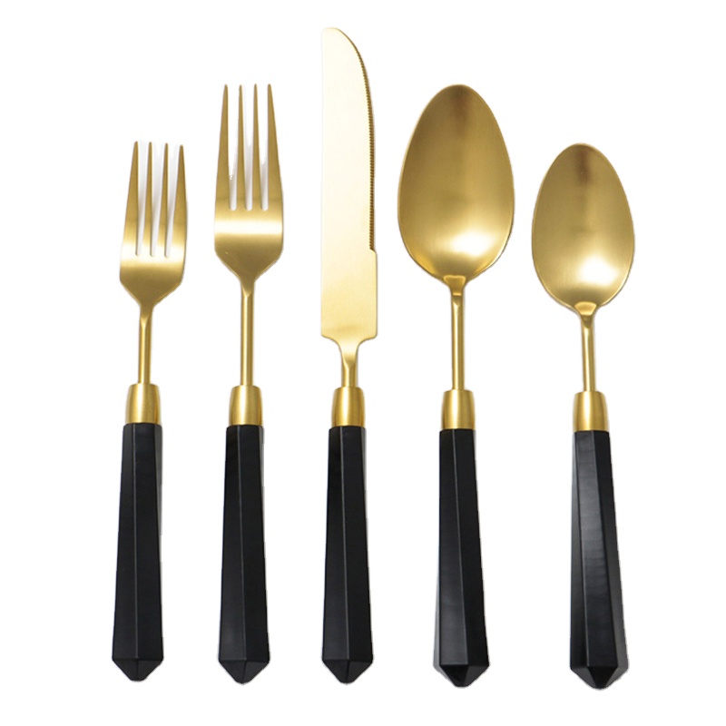 Stainless steel 304 gold flatware
