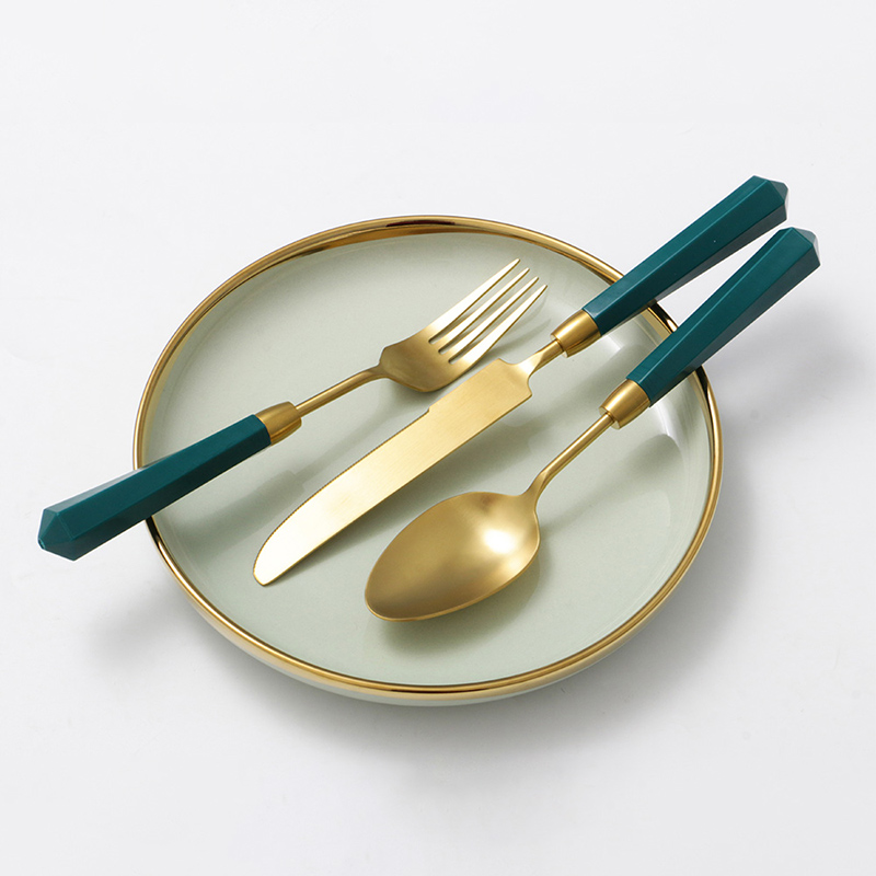 gold flatware 410 stainless steel cutlery