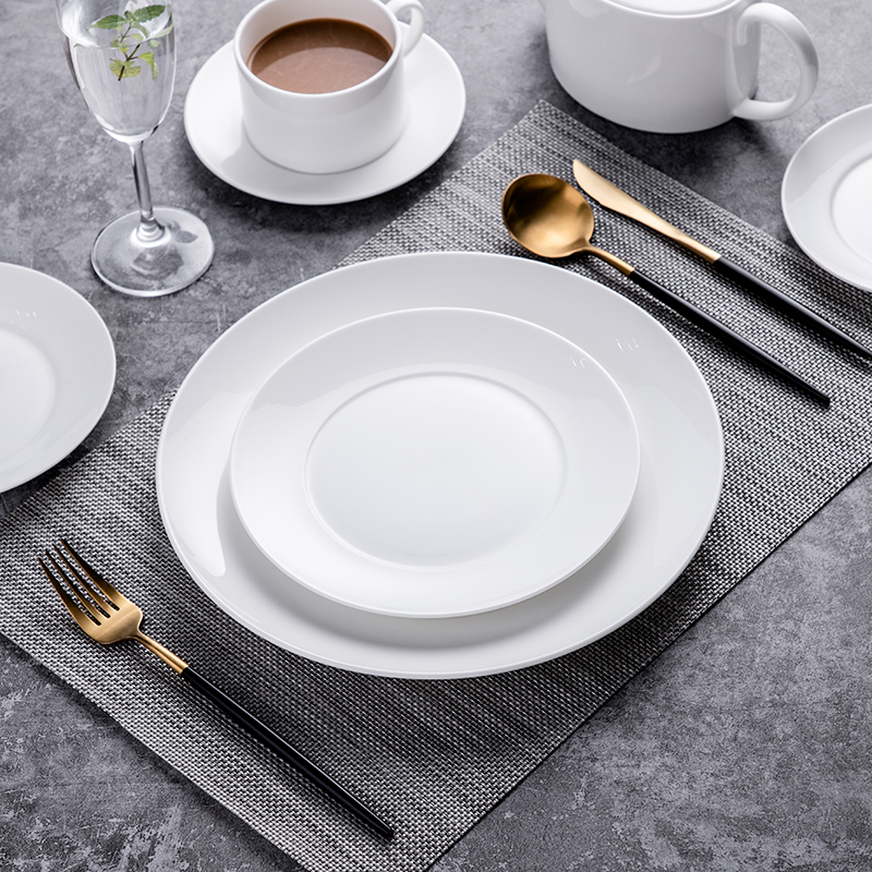 white porcelain dishes plates