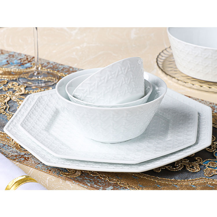 Custom high temperature porcelain white dinner set 1