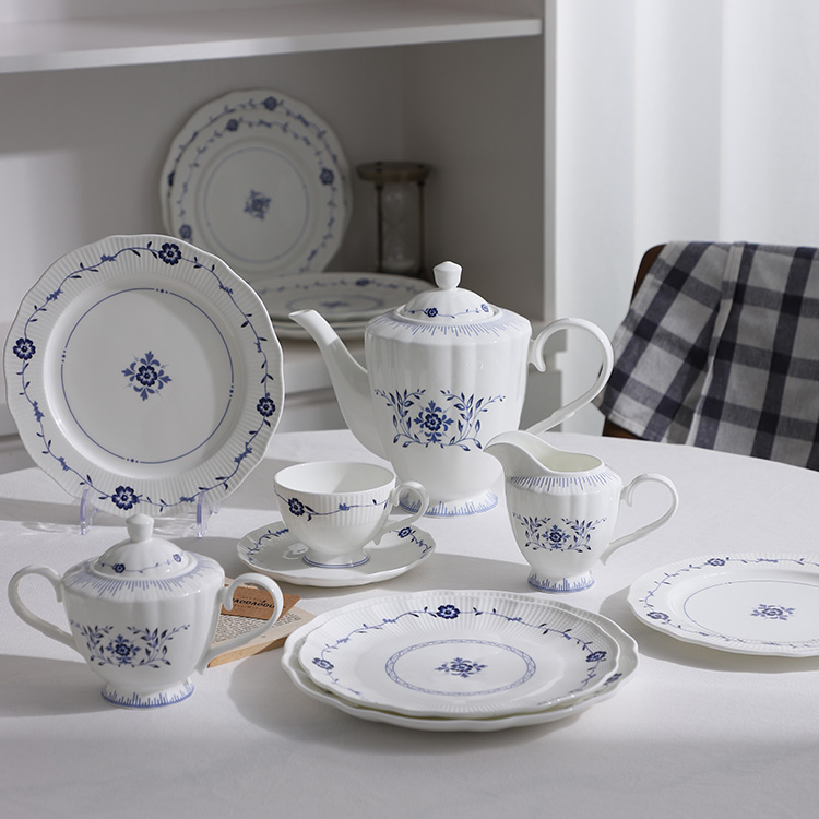 POCHY Dining Plate Set 36PCS Ceramic Dinnerware Bone China