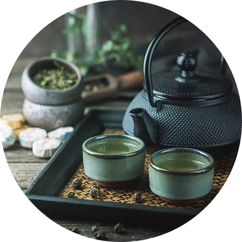 Conjunto de chá japonês tradicional