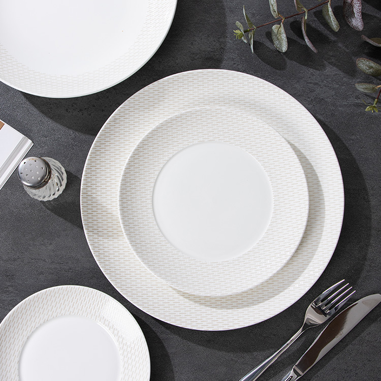 luxury white ceramic kitchen dinner set