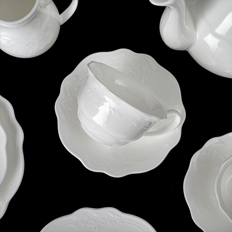 Conjunto de utensílios de porcelana branca de banquete (3)