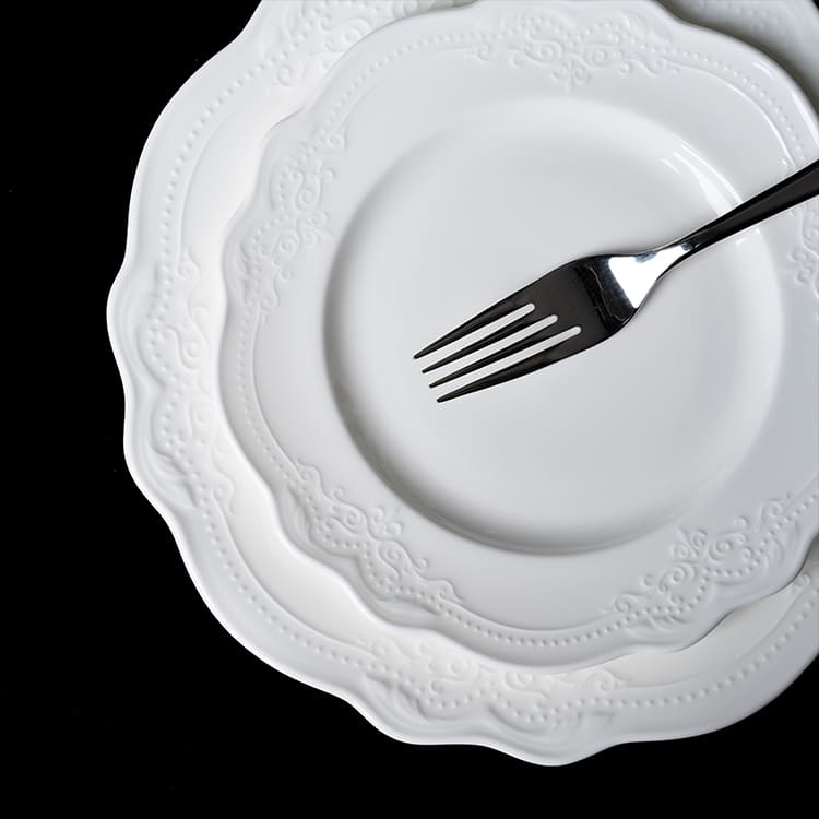 Conjunto de utensílios de porcelana branca de banquete (5)