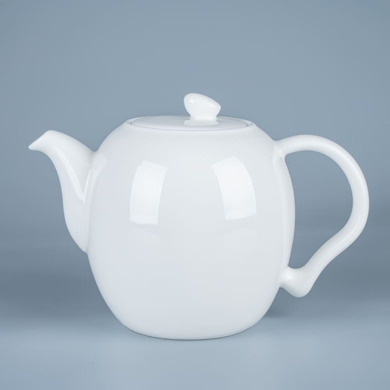 1200ml Porcelain White Teapot & Coffee Pot (1)