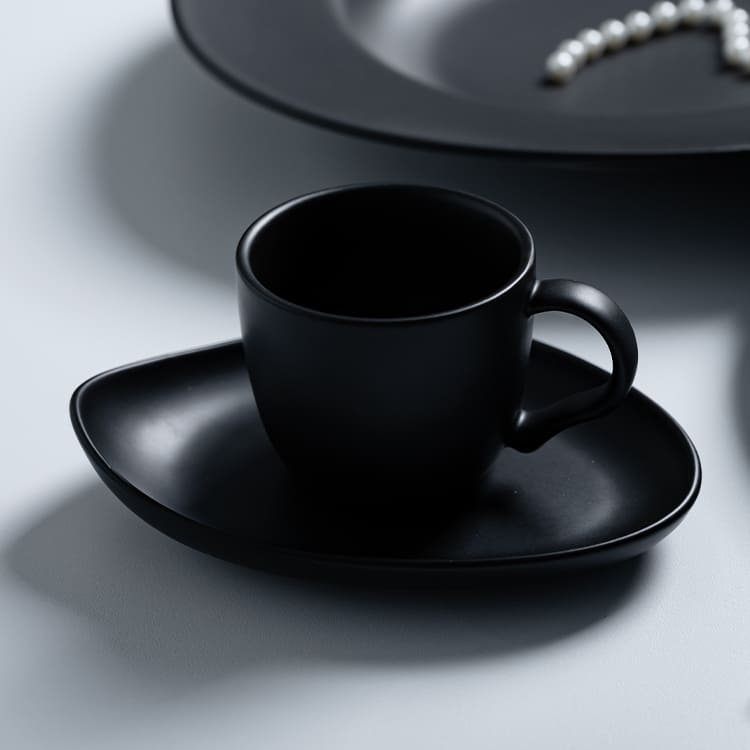 Black Matte Coffee Cups Fine Porcelain (1)