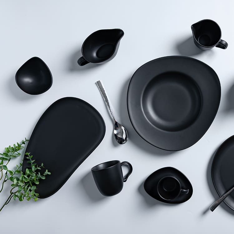 Black Matte Coffee Cups Fine Porcelain (2)