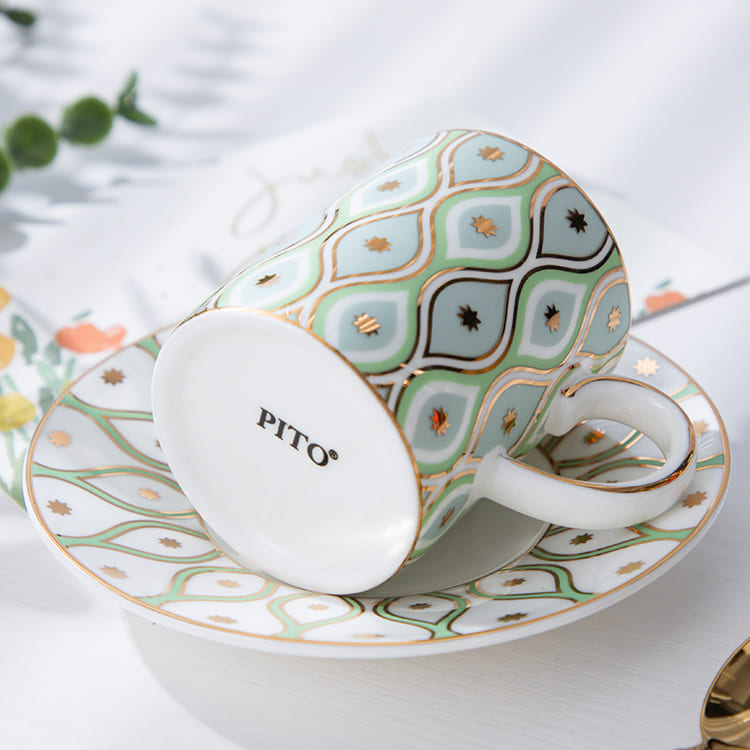 Pfauen-Kaffeetasse und Untertasse im Set 5 Stk (5)