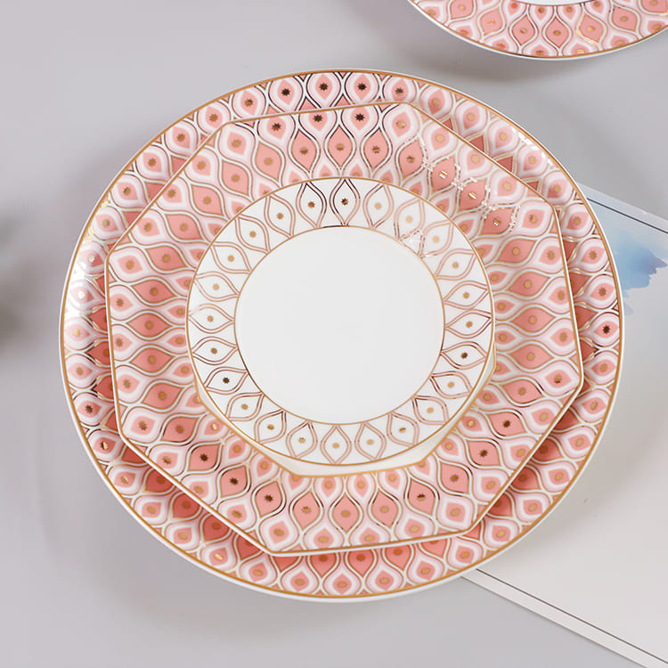 Pfauen-Oktagon-Teller, Luxus-Geschirr (2)