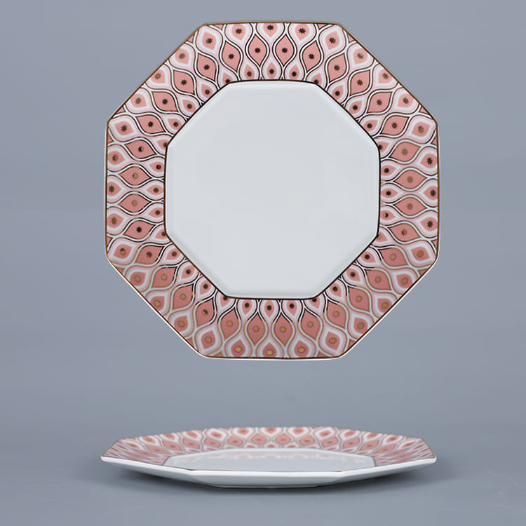 Pfauen-Oktagon-Teller, Luxus-Geschirr (4)