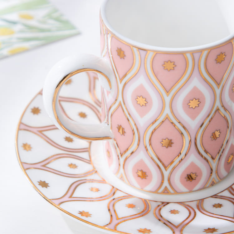 Peacock Pink Espresso Cup and Saucer Set of 2 (6)