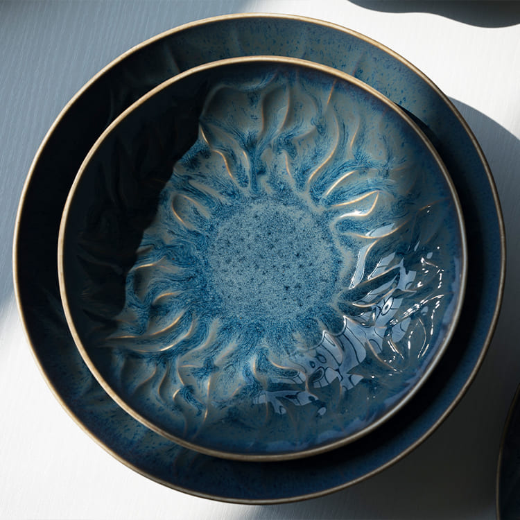 Reactive Glaze Bone China Pasta & Salad Bowl (2)