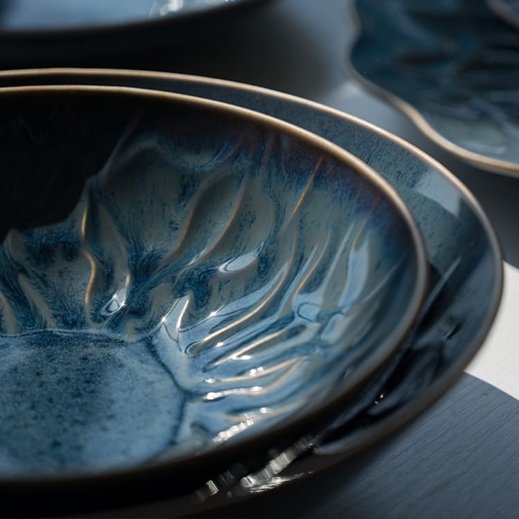 Reactive Glaze Bone China Pasta & Salad Bowl (3)