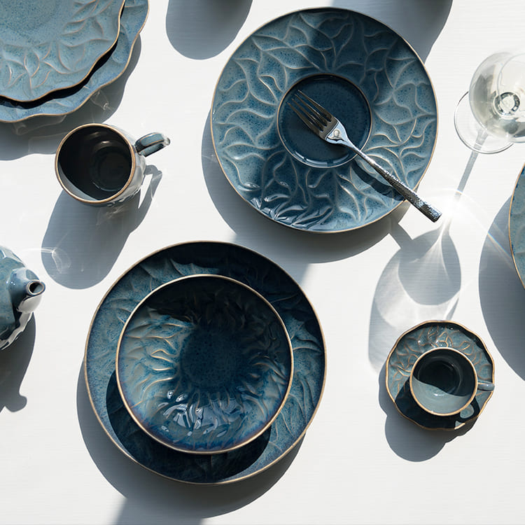 Reactive Glaze Bone China Pasta & Salad Bowl (5)