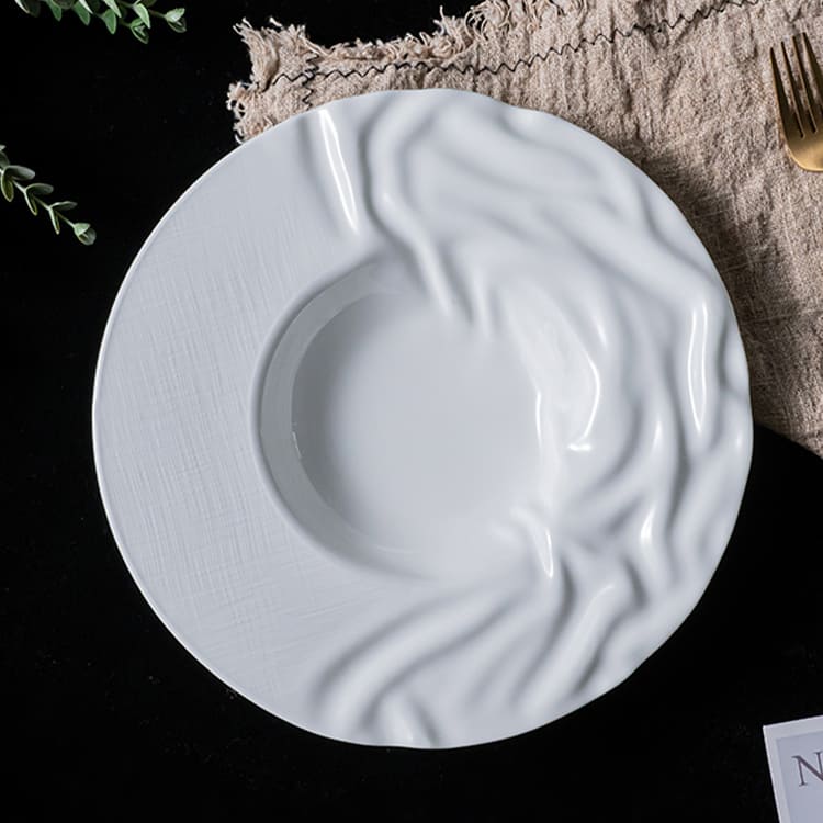 Star Wish 11 Inch White Pasta Plate Bone China (2)