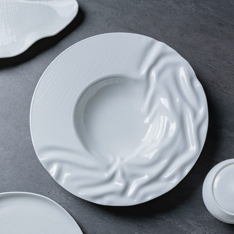 Star Wish 11 Inch White Pasta Plate Bone China (4)