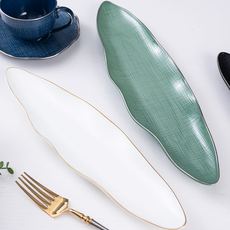 Star Wish Bone China Sashimi & Saury Plate (4)