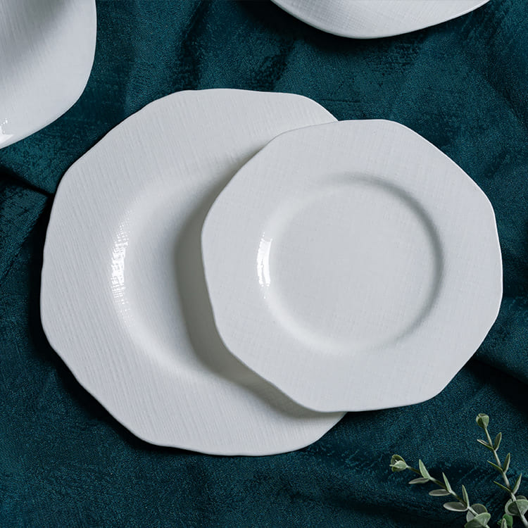 Star Wish White Flat Plate Bone China (2)