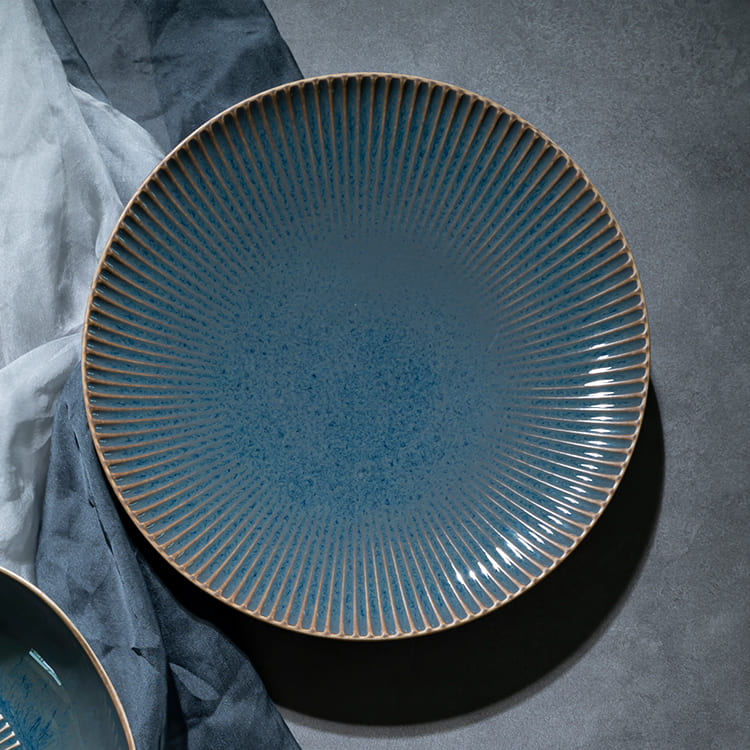 Blossom Reactive Glaze Blue Coupe Plate (3)