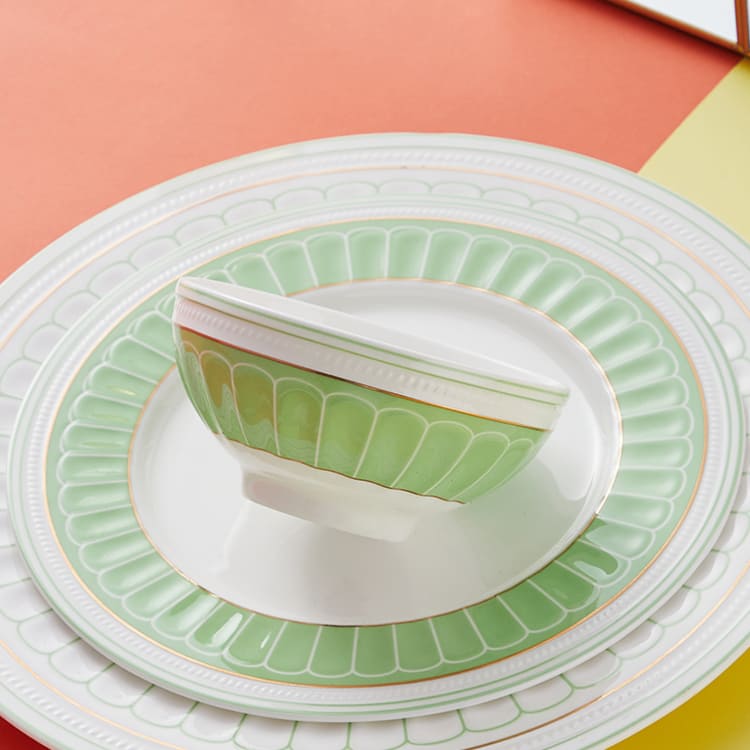 Roman Small Serving Bowls with Green Motifs (1)