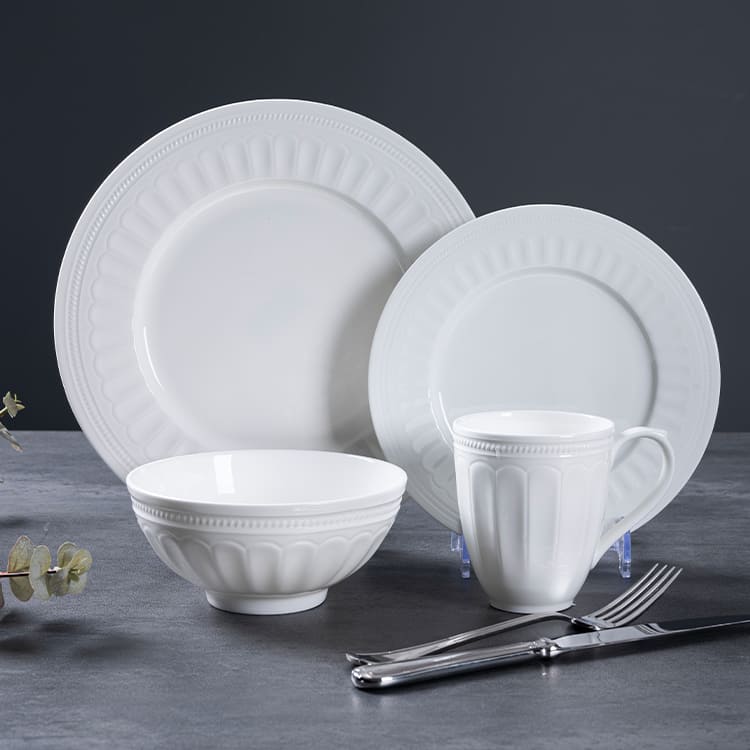 Roman White 4 Piece Dinner Set (2)