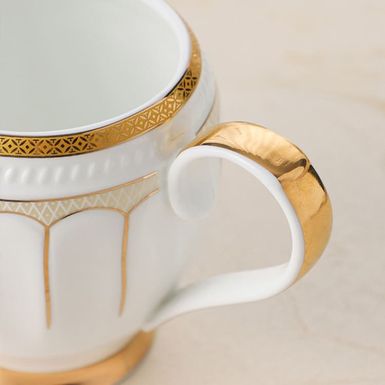 Roman White Gold Coffee Cup Set of 6 (4)