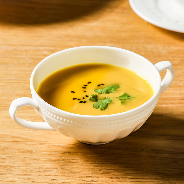 Roman White Soup Cup with Handle (2)