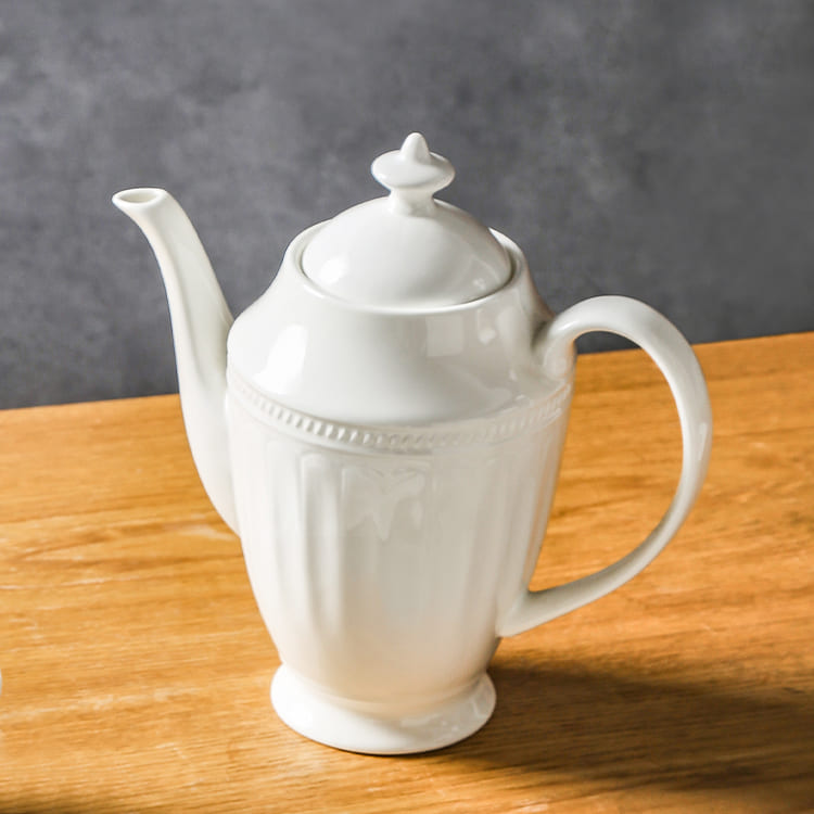 Roman White Teapot (2)
