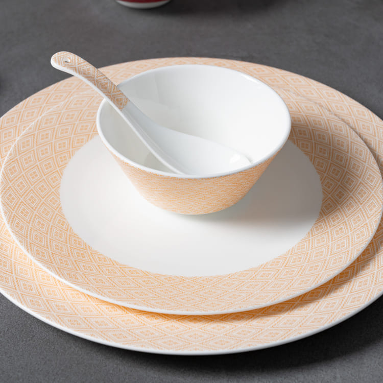 Beige Shallow Platter Bone China (2)