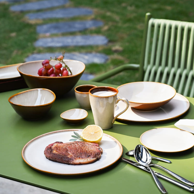 Caramel Brown Dinner Plate 9 Polegada (2)