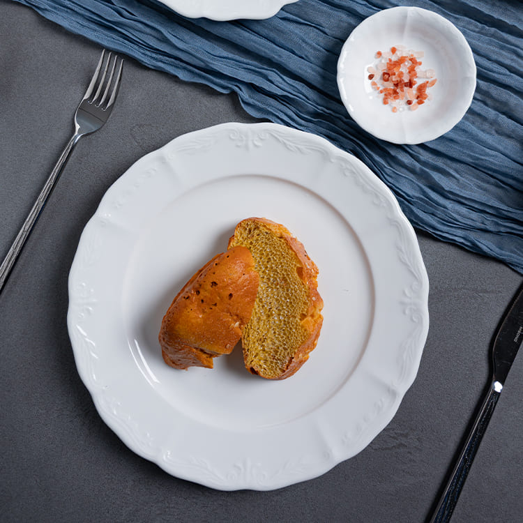 Classic White Embossed Porcelain Dinnerware (2)