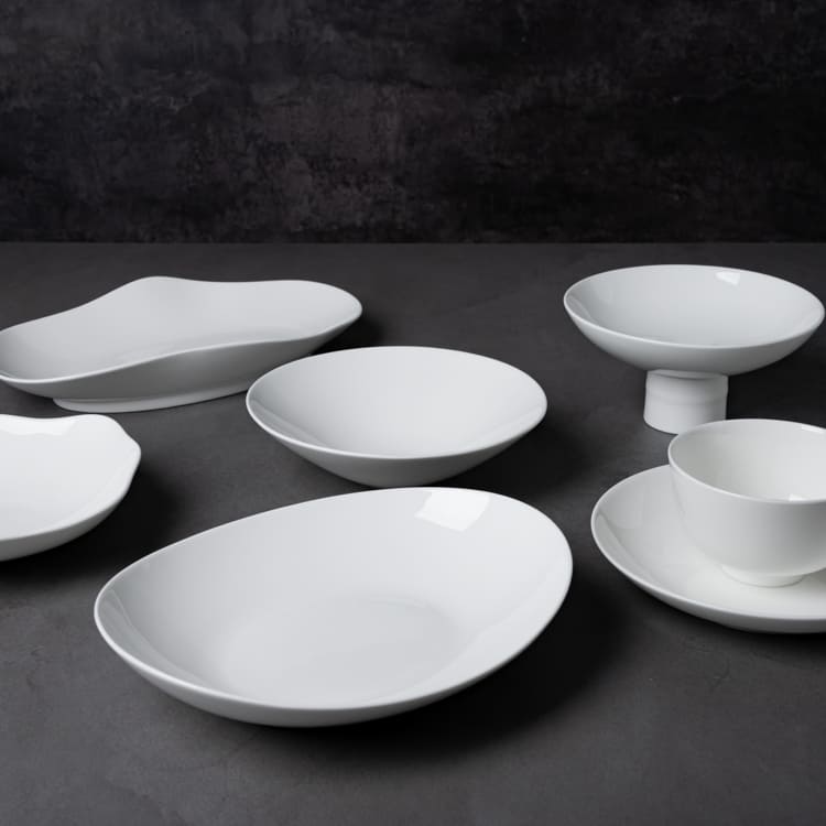 Classic White Fine Porcelain Plates (2)
