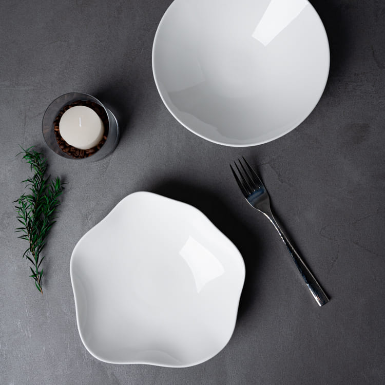 Classic White Fine Porcelain Plates (5)
