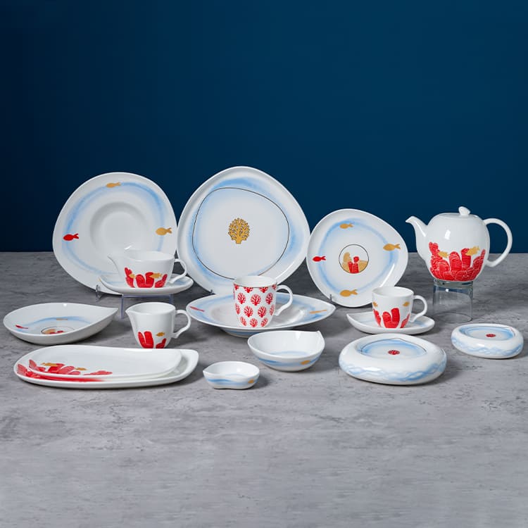 Coral Reef Plates & Dinnerware Fine Porcelain (2)