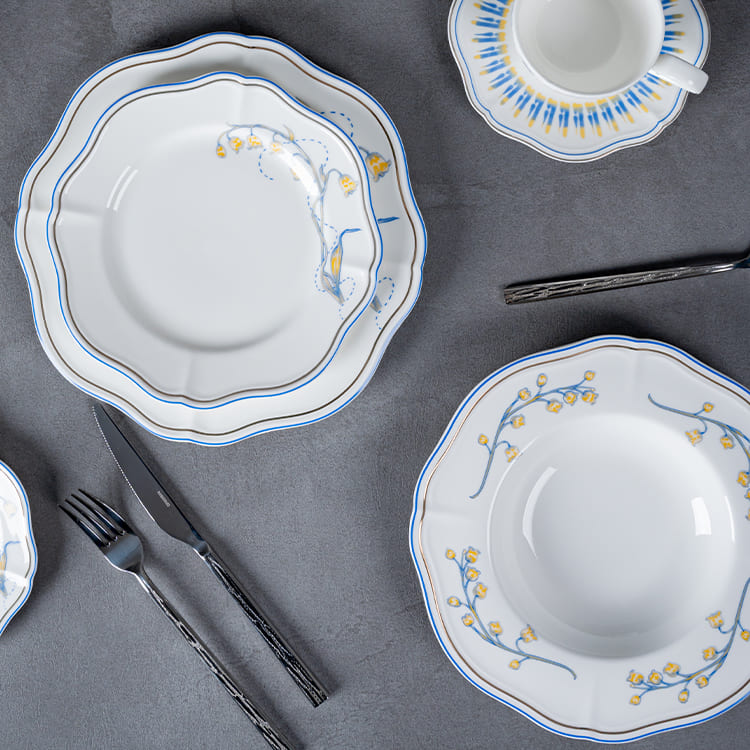 Lily of the Valley Fine Porcelain Dinnerware Set (2)