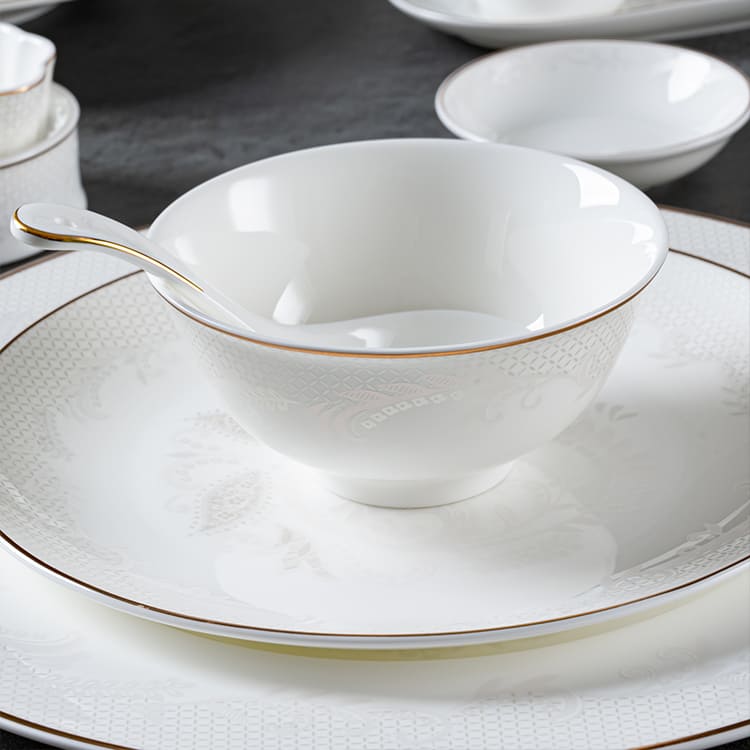 Luxury Floral Bone China Dinnerware Set (5)