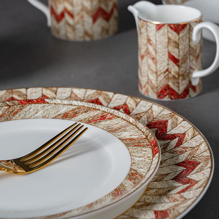 Meridian-Gewebe-Geschirr mit geometrischem Muster (1)