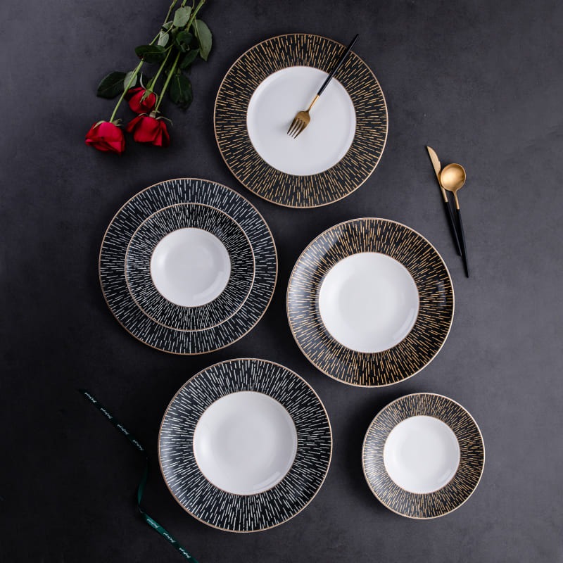 Modern Restaurant Plates in Bone China Contemporary Dinnerware PITO (2)