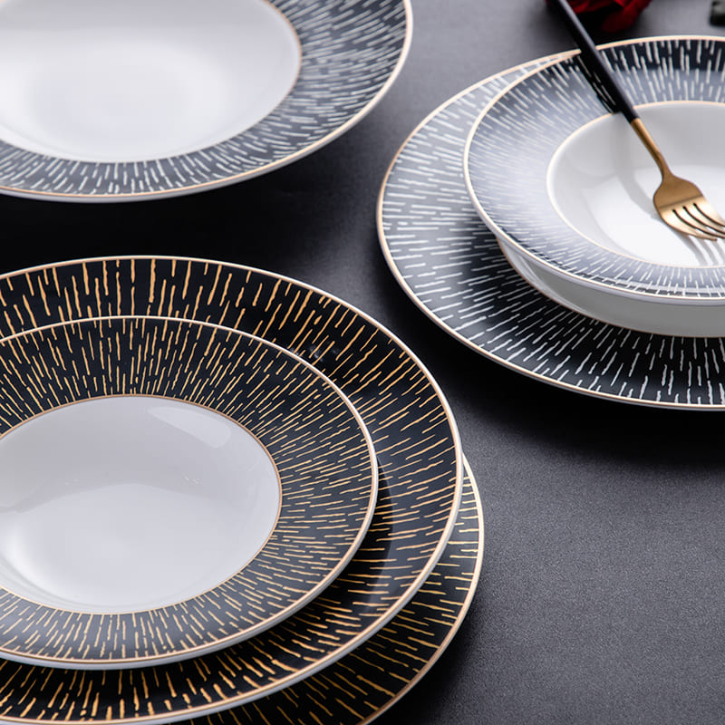 Modern Restaurant Plates in Bone China Contemporary Dinnerware PITO (4)