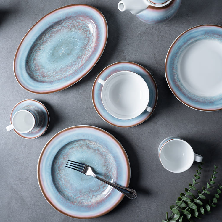Nebula Glow Luxury Porcelain Tableware Set (6)