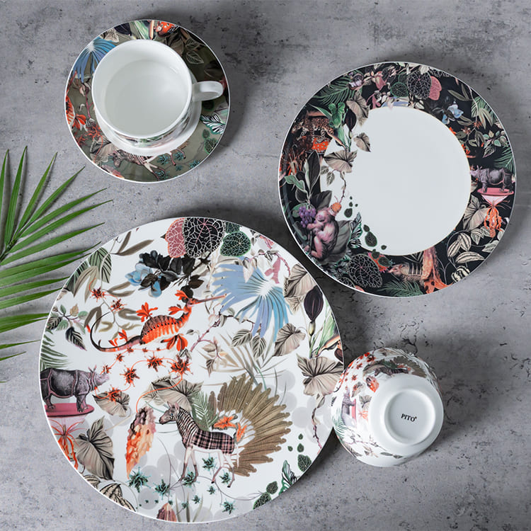 Tafelservice mit tropischem Tiermotiv (3)