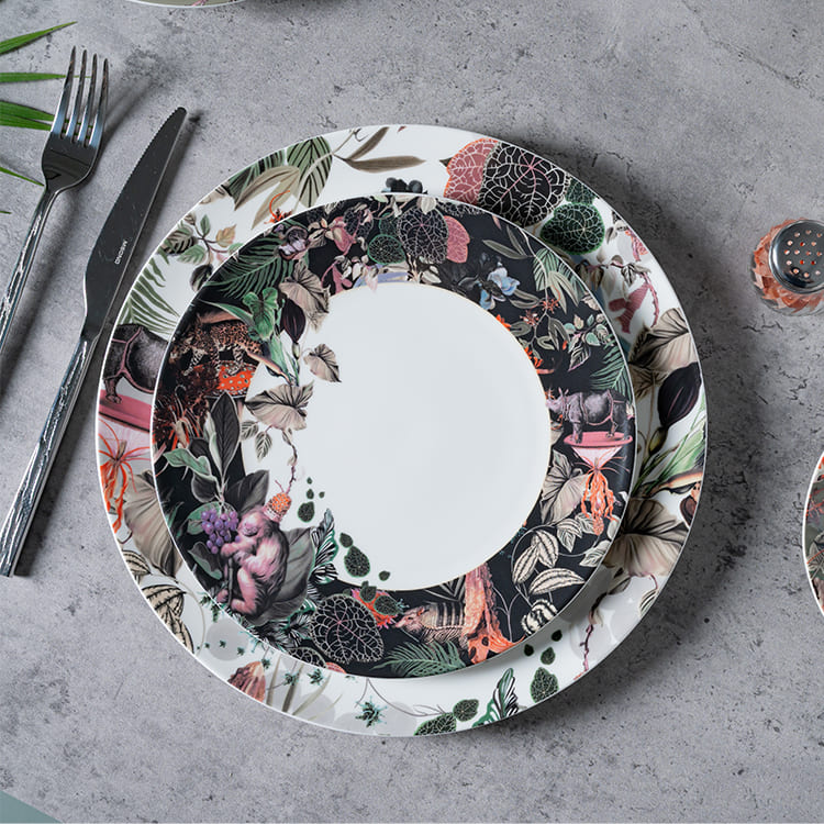 Tafelservice mit tropischem Tiermotiv (4)