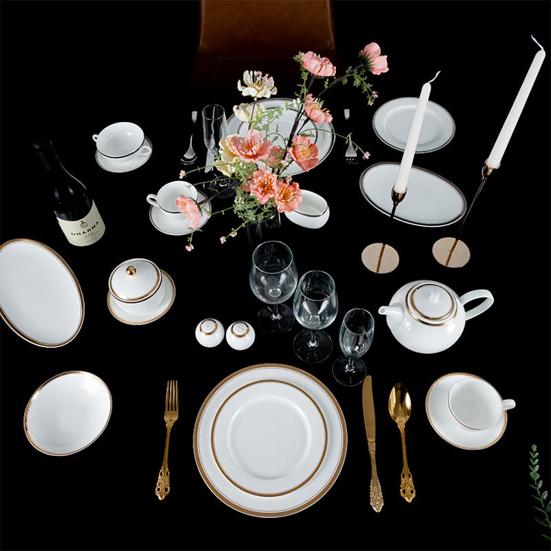 White Plate with GoldSilver Rim (5)