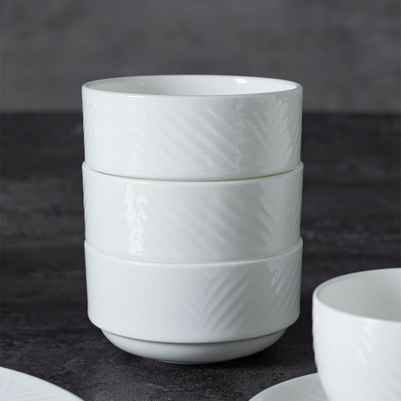 White Stackable Cereal Bowls (2)