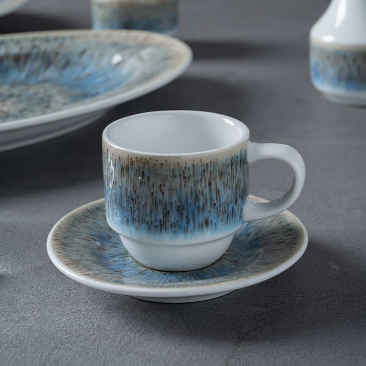Blue Nova Royal White Porcelain Cups (2)