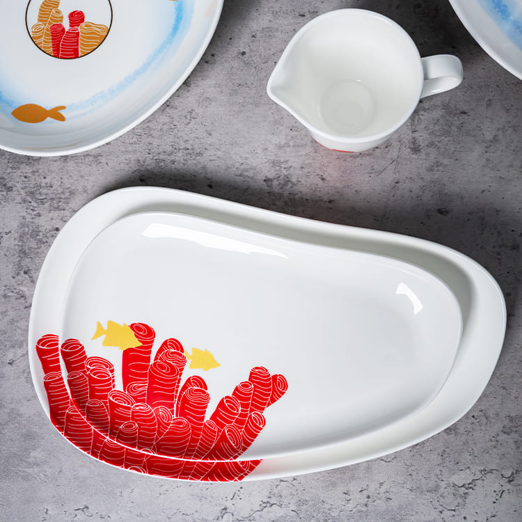 Placa retangular branca irregular com padrão coral (2)