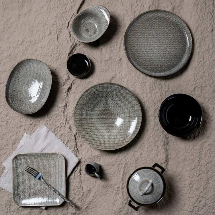 Dark Grey Porcelain Dinnerware (2)
